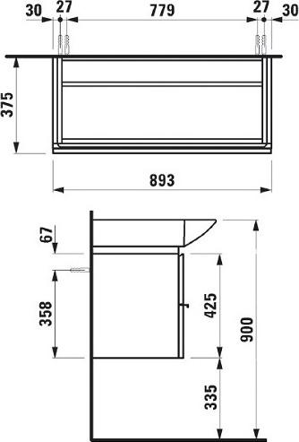 Мебель для ванной Laufen Palace 4.0125.2.075.463.R 90 белый матовый