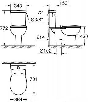 Унитаз Grohe Bau Ceramic 39558000