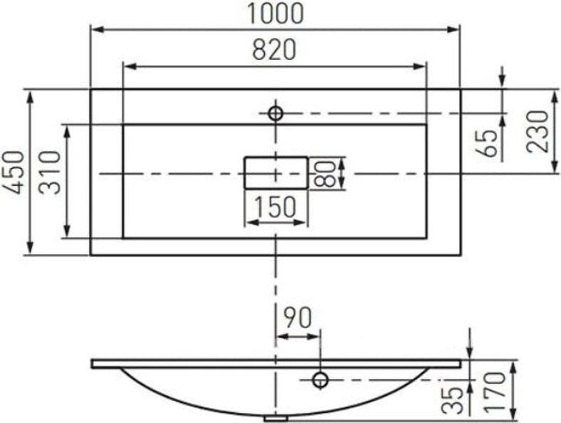 Тумба с раковиной Aquaton Римини 100 New 1A2328K3RN010-1, белый