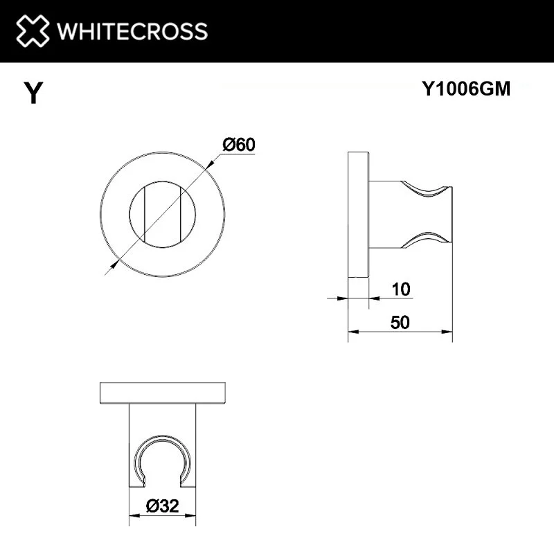 Держатель душа Whitecross Y Gunmetal Y1006GM серый