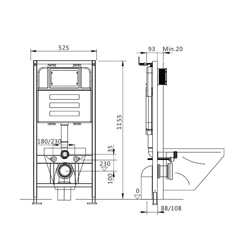 Инсталляция Maretti, для подвесного унитаза, синяя, AC11P5211