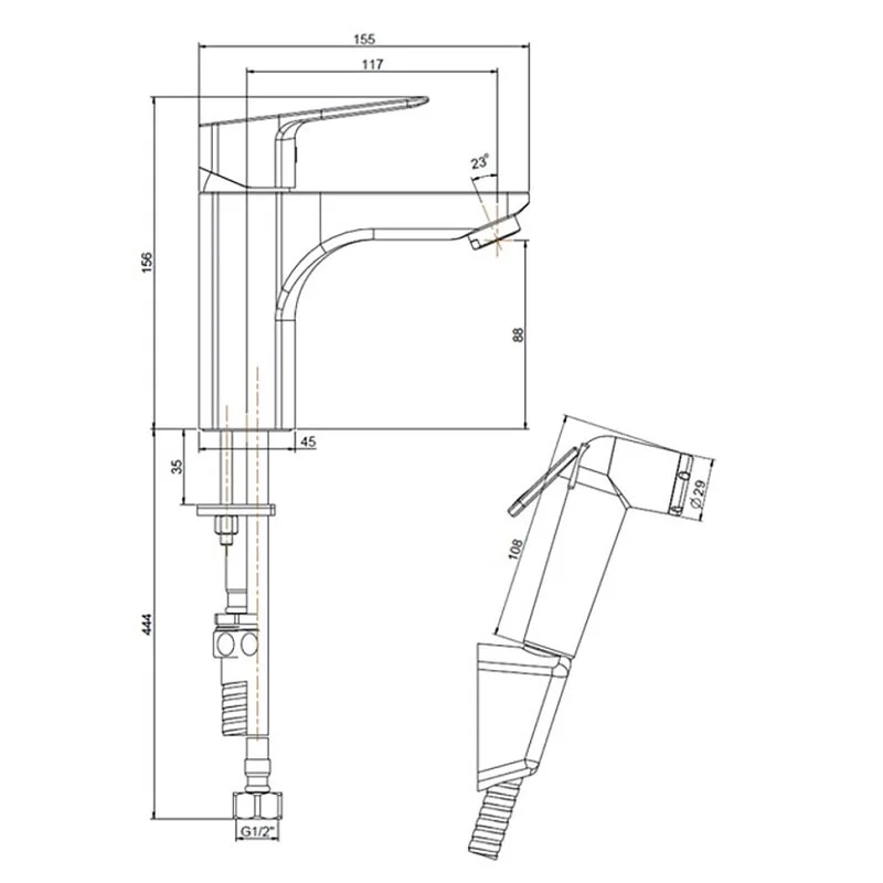 Смеситель для раковины Paini Viva Style P4CR205/574 хром