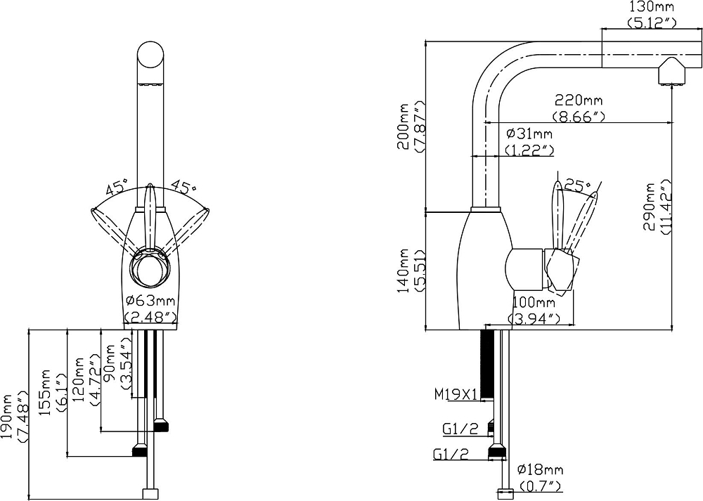 Смеситель Kraus KPF-2140 для кухонной мойки