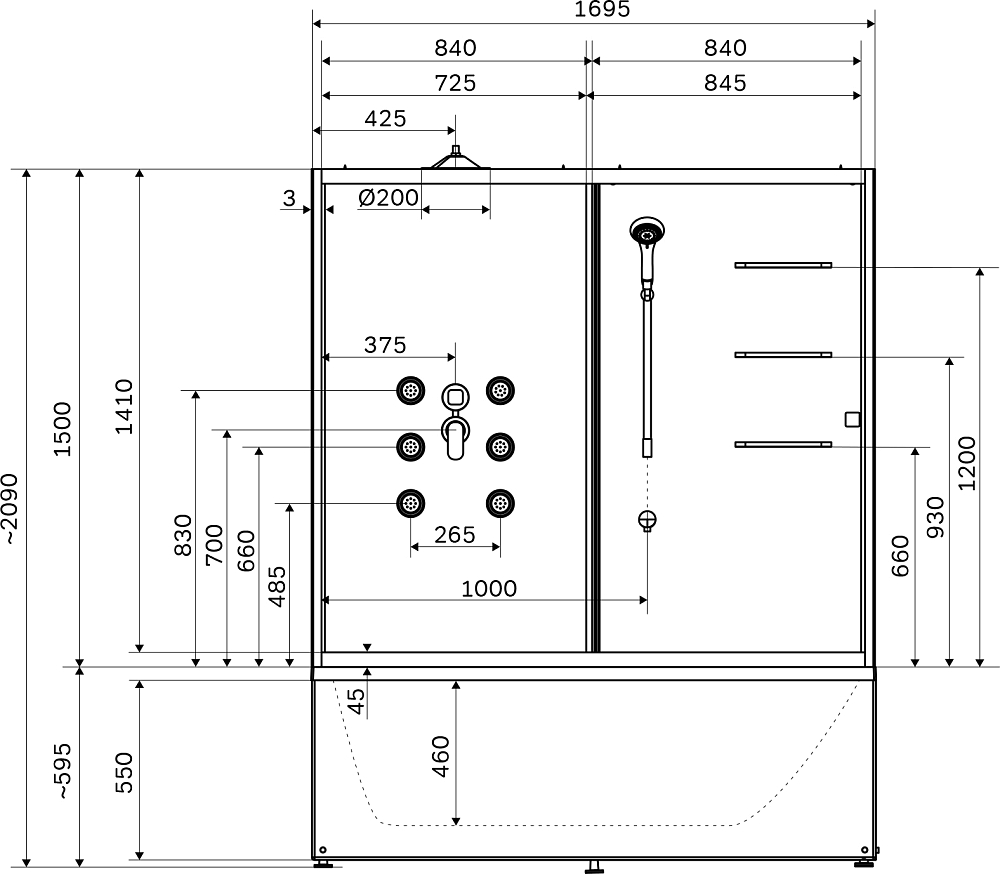 Душевой бокс Am.Pm Sense W75B-170-085WTA