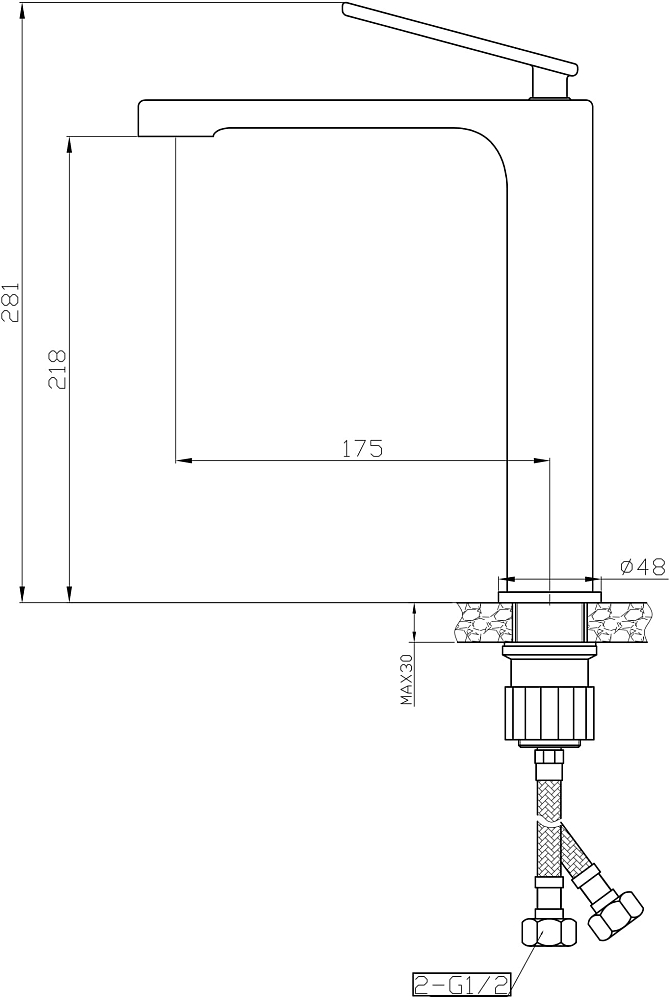 Смеситель для раковины STWORKI Молде ML-02cr