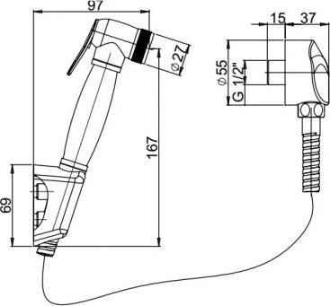 Подвесной унитаз Sanitana Munique N555661arona + гигиенический душ