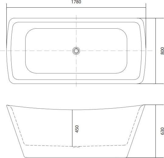 Акриловая ванна Aquatek Верса 178x80 см AQ-4880, белый