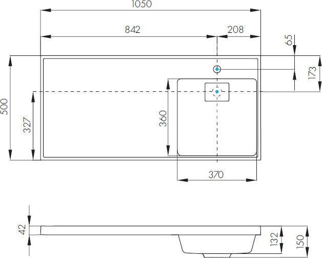 Раковина Aquaton Лондри 105 1A72223KLH010