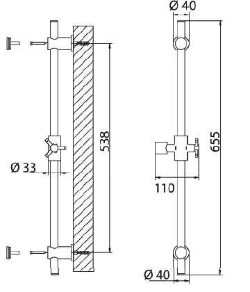 Штанга душевая Bandini Stel 391776SS хром