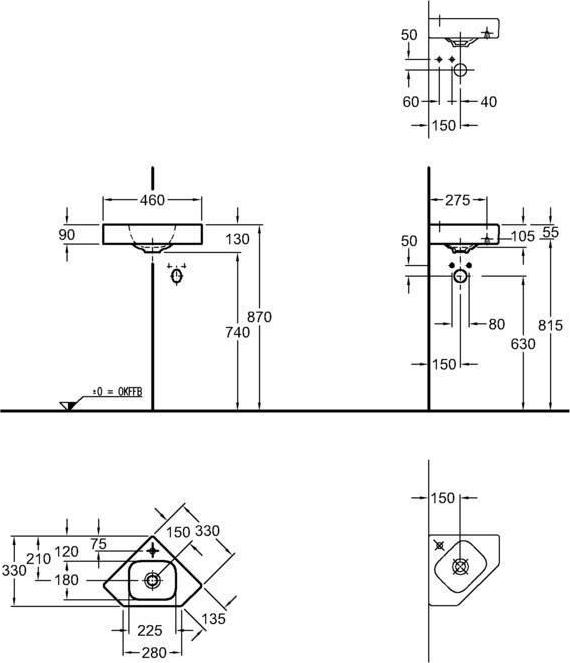 Раковина угловая 33 см Geberit iCon xs 124729000, белый