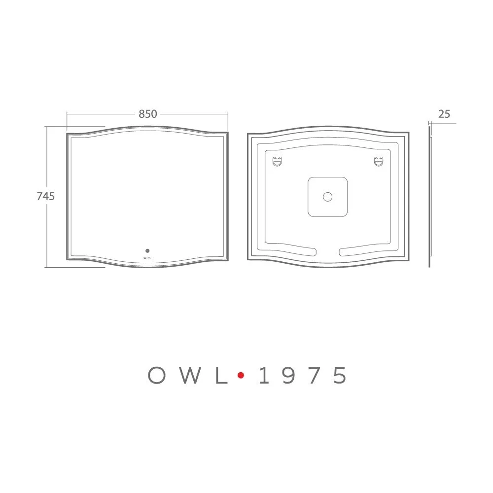 Зеркало Owl 1975 Roxen 85 OWLM200102 с подсветкой и сенсорным выключателем