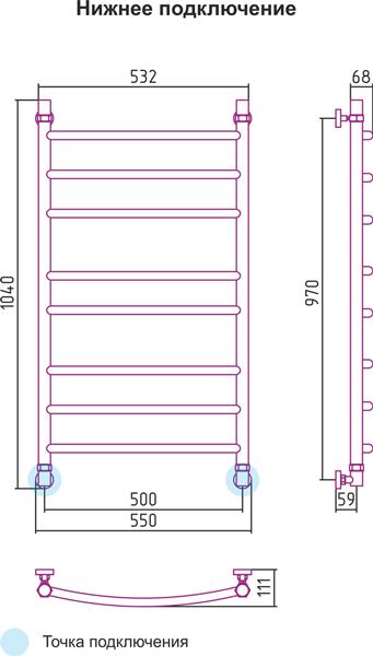 Полотенцесушитель водяной Сунержа Галант 100x50