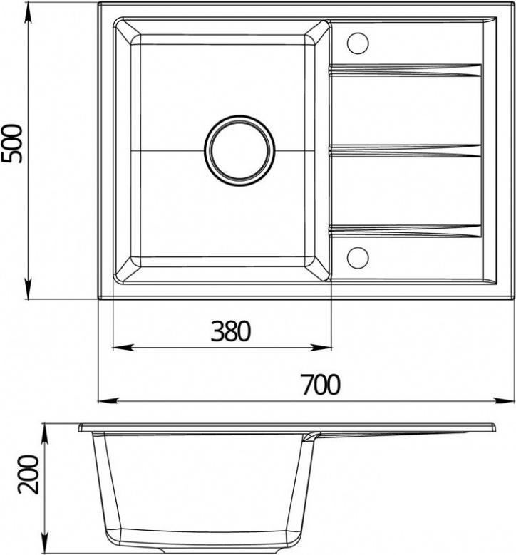 Кухонная мойка Emar EMQ-1700.Q Морион