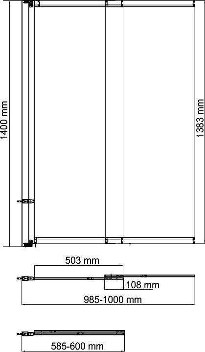 Шторка для ванной Wasserkraft Dill 61S02-100