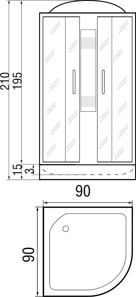 Душевая кабина River Nara Light 90/15 МТ