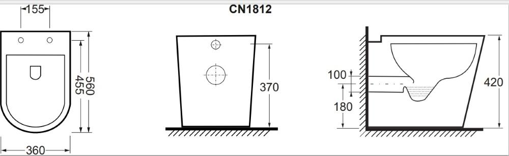 Приставной унитаз Ceramica Nova Highlight CN1812 с микролифтом, безободковый