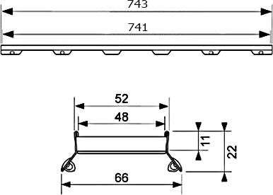 Решётка Tece TECEdrainline Plate II 6 008 72 80 см под плитку