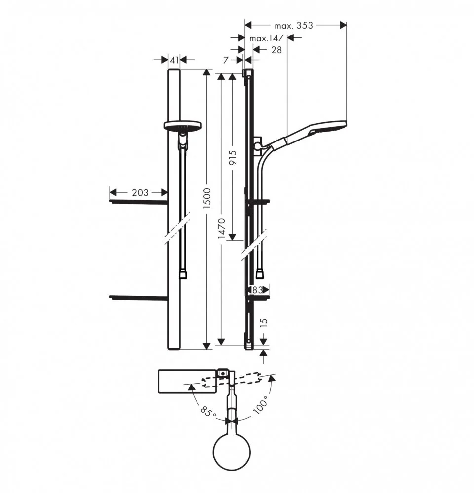 Душевой гарнитур Hansgrohe Raindance Select S 27646000 хром