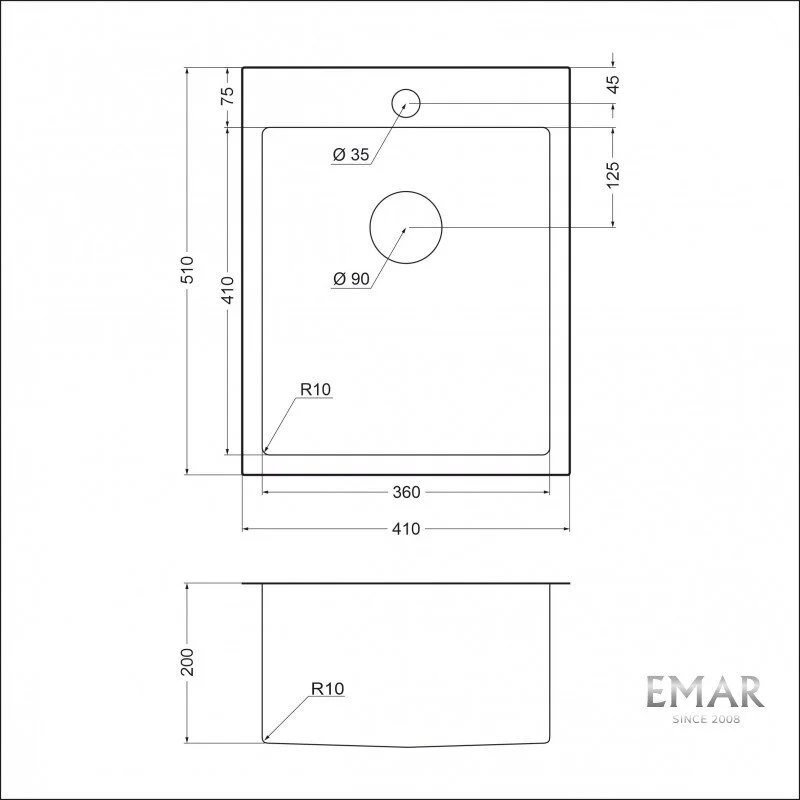 Кухонная мойка Emar Best EMB-128A PVD Nano Coppery медь