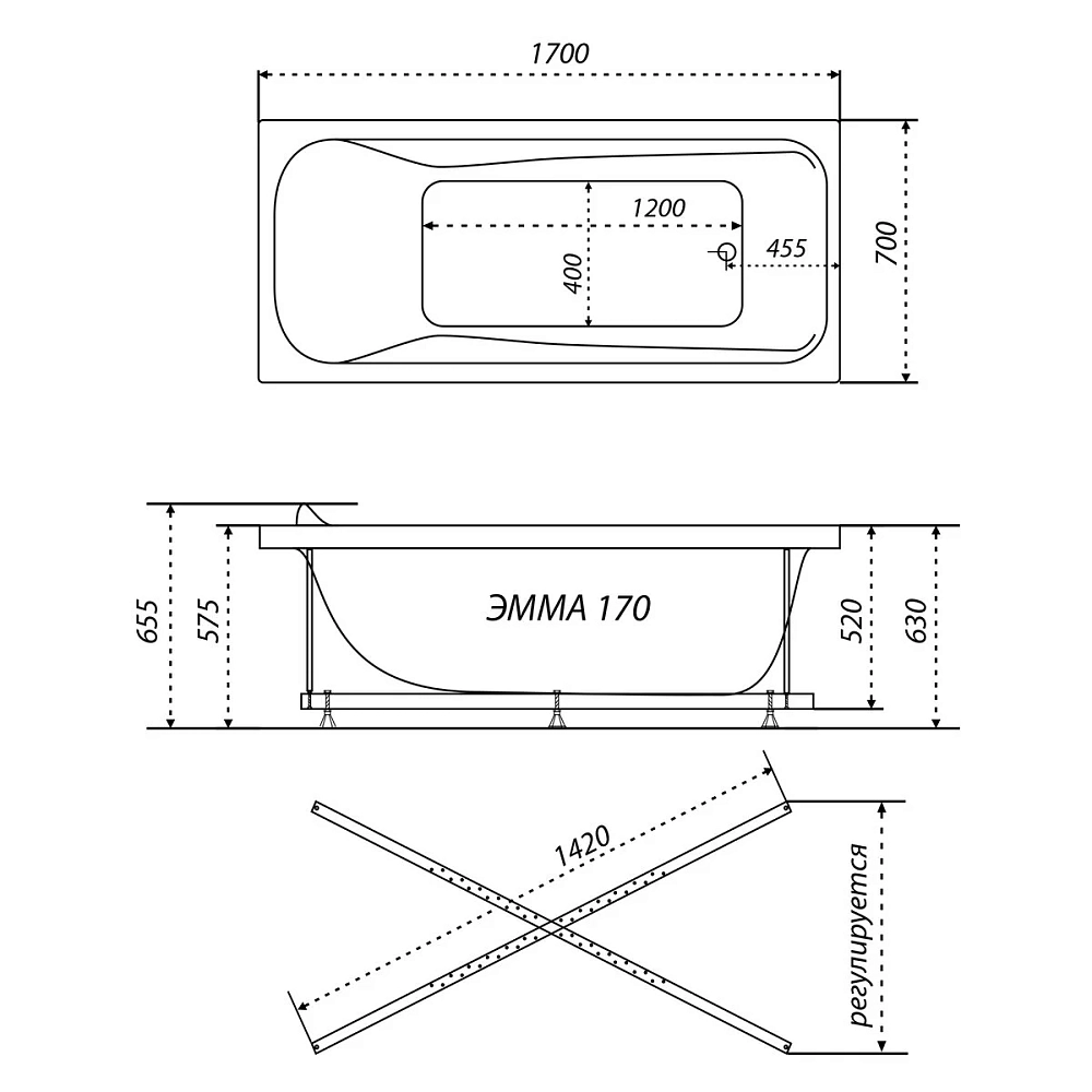 Акриловая ванна Triton Эмма Щ0000040800 белый