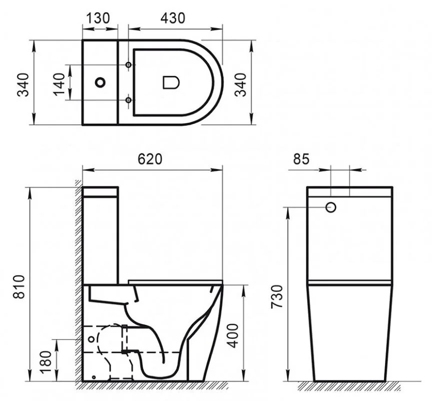 Напольный унитаз BelBagno Sfera-R, безободковый P-trap BB2128CPR