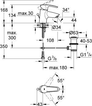 Смеситель для раковины Grohe Eurostyle 33558001