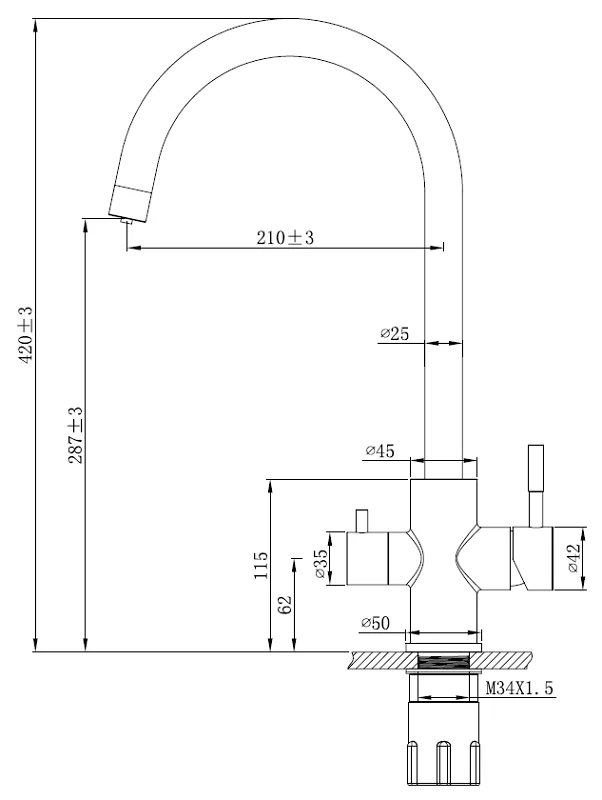 Смеситель для кухни Esko Florence GR 04 B черный