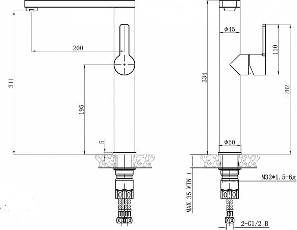 Смеситель для кухни Zorg Steel Hammer SH 7028 INOX, сталь