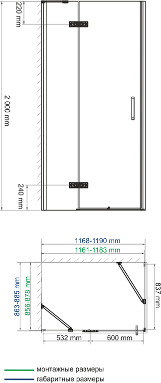 Душевой уголок Wasserkraft Aller 10H07L 120x90 см