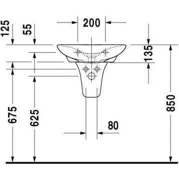 Полупьедестал для раковины Duravit PuraVida 0858130000