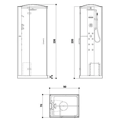 Душевая кабина Jacuzzi Play 9547-216 Dx.