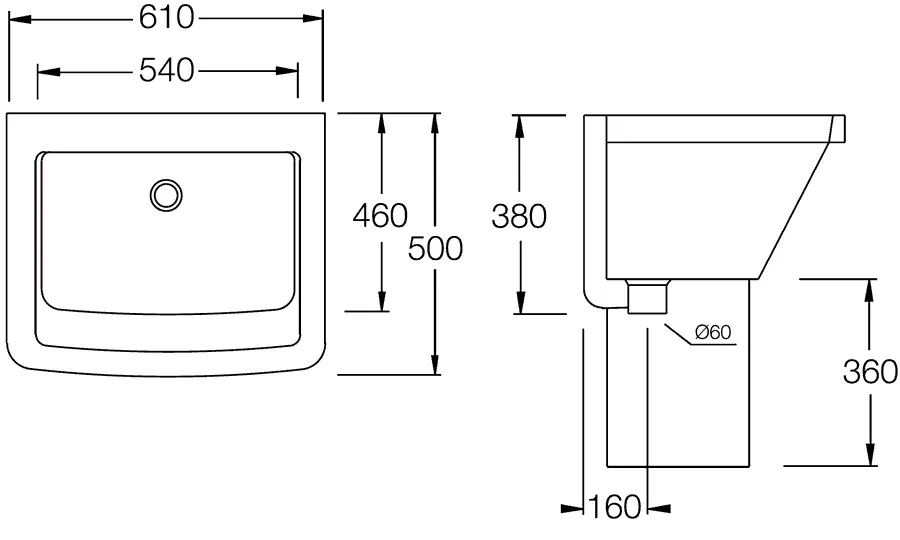 Раковина Hatria Yn Y1VC/YXZ801/Y1VD01 белый