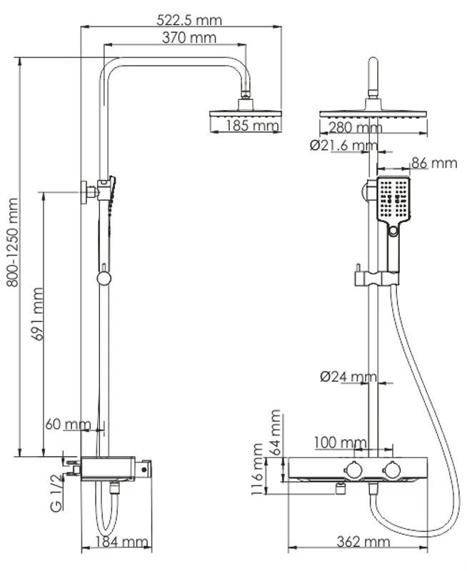 Душевая система WasserKRAFT серия A A11301 хром