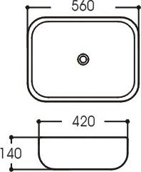 Раковина накладная Aquatek 56 AQ5526-00, белый