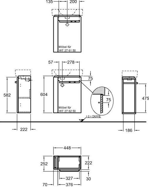 Тумба под раковину 45 см Geberit Renova Compact 862250000, белый