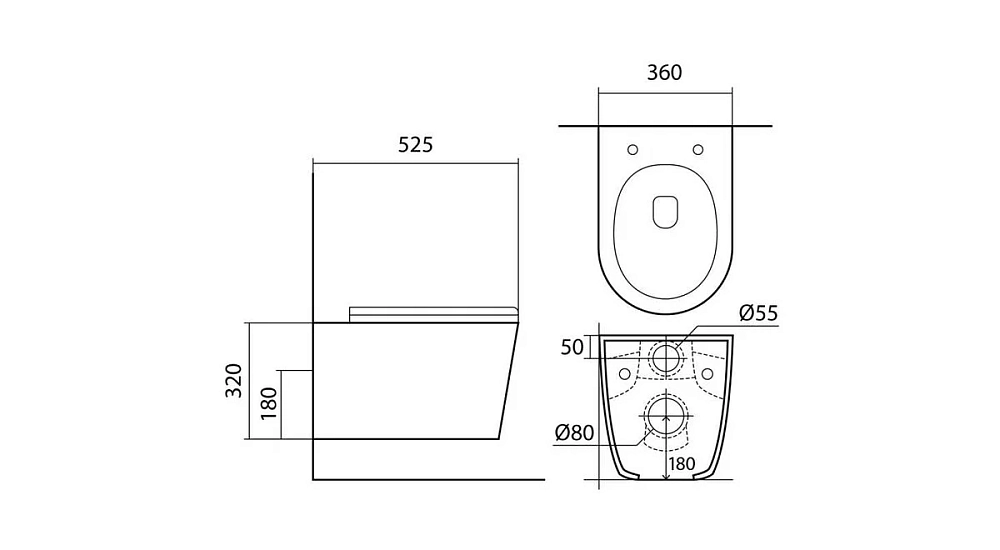 Инсталляция Jacob Delafon c безободковым унитазом Aquatek Вега E24156-NF/AQ1905-MB, тонкая крышка микролифт, черный матовый