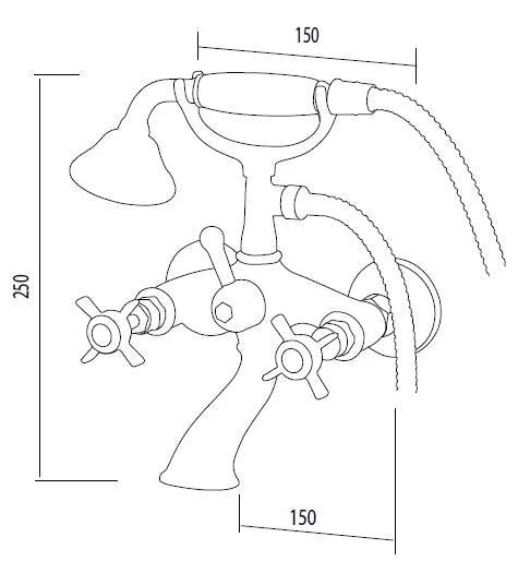 Смеситель для ванны с душем M&Z Epoca EPC00521 бронза