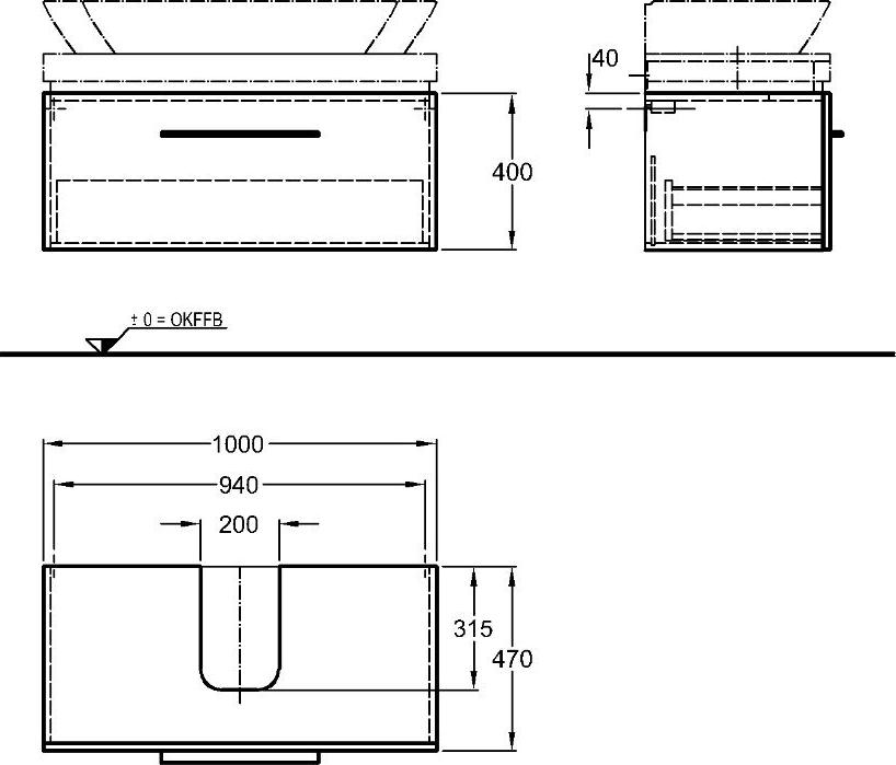 Тумба под раковину 100 см Geberit Silk Y816012000, белый