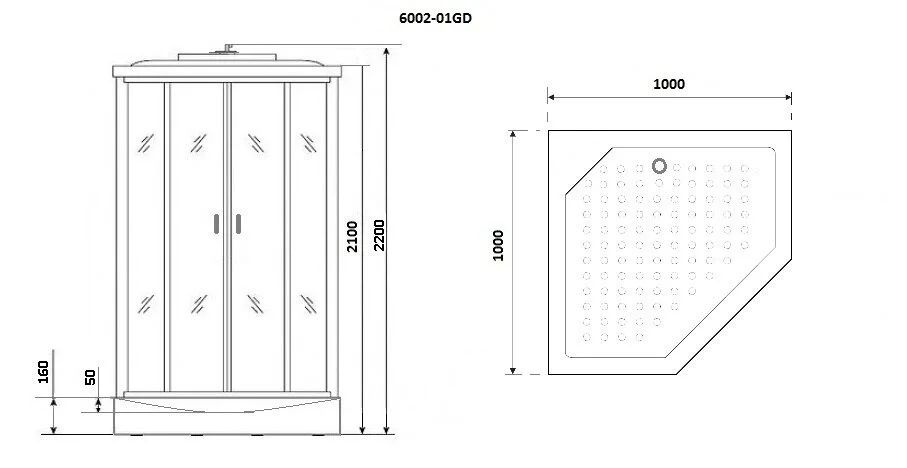 Душевая кабина Niagara Premium NG-6001-01GD