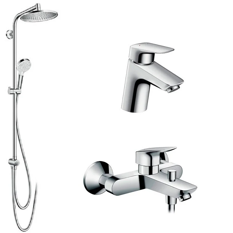 Душевой комплект Hansgrohe, хром, 71400000/71070000/27270000