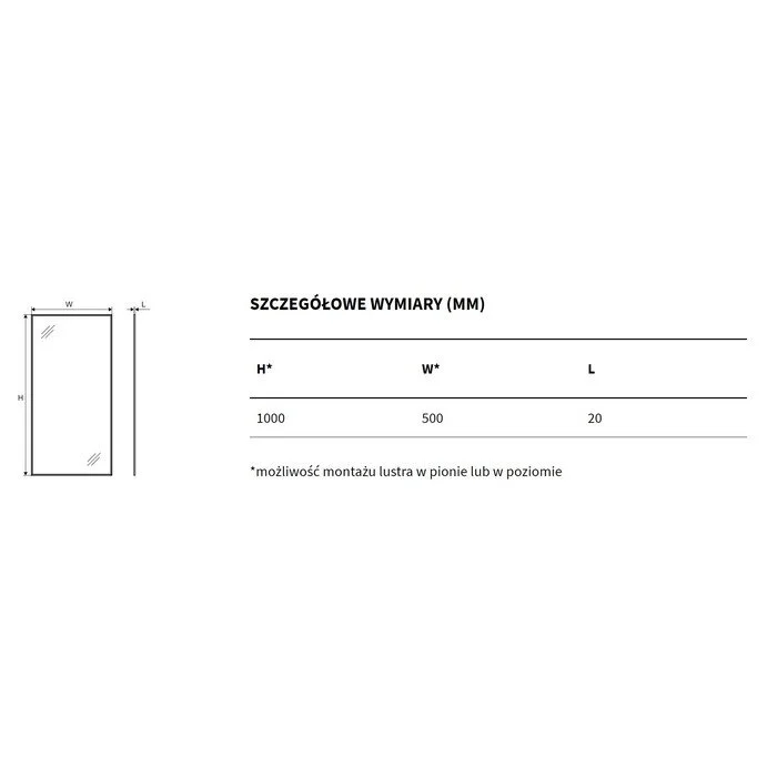 Зеркало Excellent Kuadro DOEX.KU100.050.BL черный