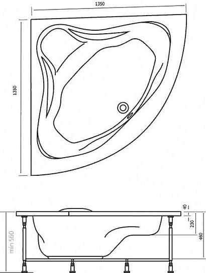 Акриловая ванна Alpen Rumina 135х135 AVY0053