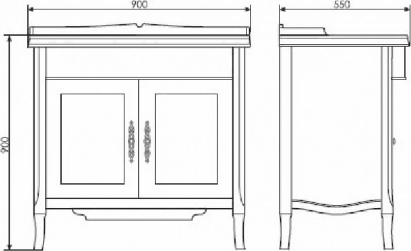 Тумба с раковиной Comforty Версаль 90 00003130383, слоновая кость