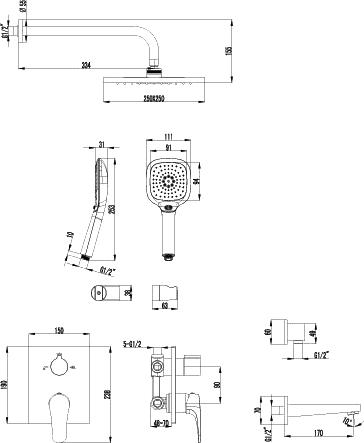 Душевой комплект Lemark Shift LM4322C с внутренней частью