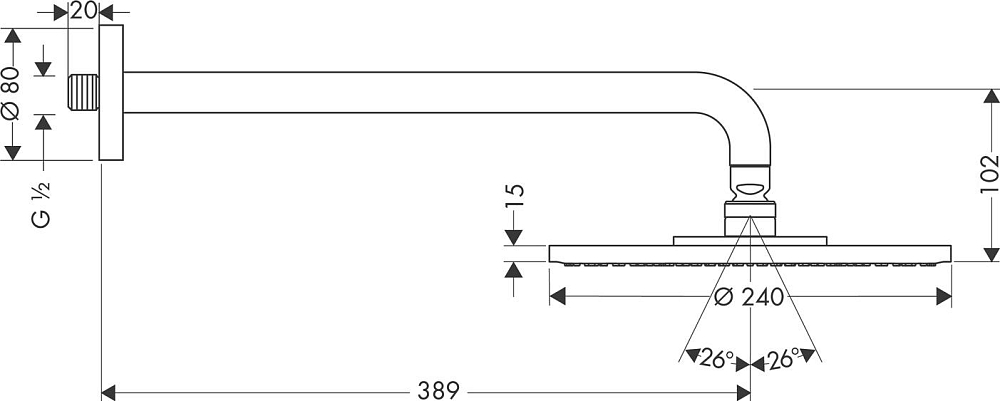 Верхний душ Hansgrohe Raindance AIR 27474000