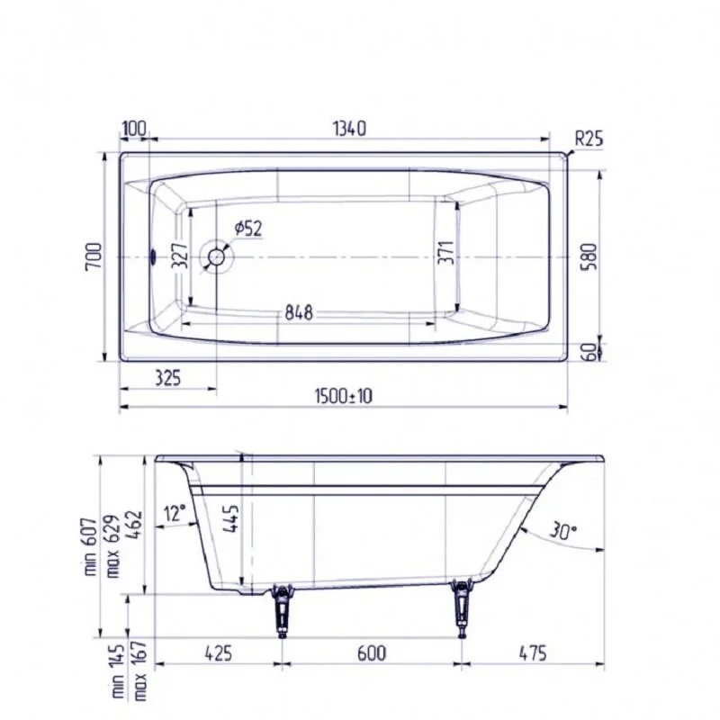 Чугунная ванна Delice Repos DLR220507RB белый