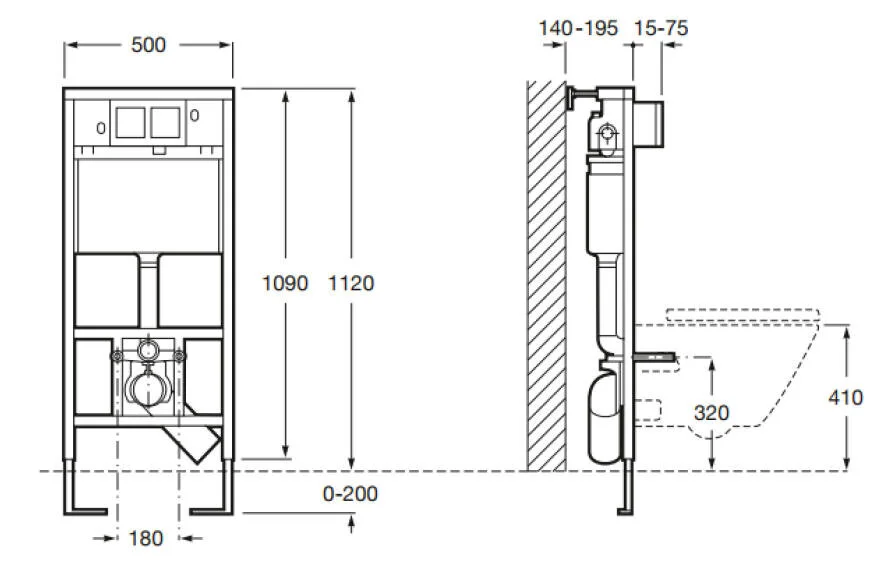 Инсталляционная система Roca Duplo WC 890090020 для унитаза (7.8900.9.002.0)