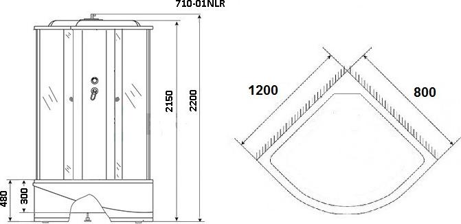 Душевая кабина Niagara Standart+ 7100134RN 120х80х220 стекло полосатое