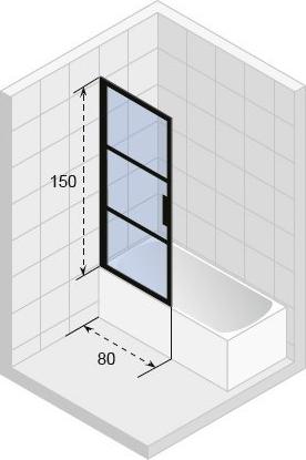 Штора для ванной Riho Grid GB501 150x 80 L, G004046121