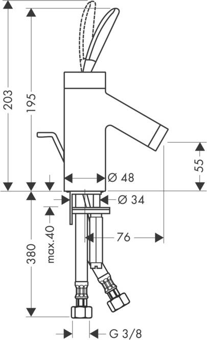 Смеситель для раковины Axor Starck Classic 10015340, чёрный хром